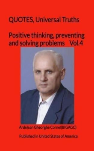 Positive Thinking, Preventing and Solving Problems