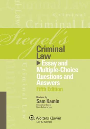 Siegel's Criminal Law