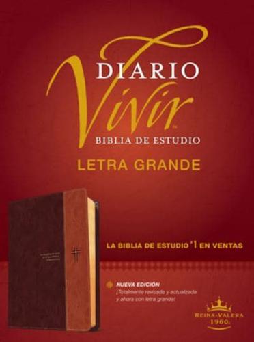 Biblia De Estudio Del Diario Vivir RVR60, Letra Grande (SentiPiel, Café/Café Claro, Índice, Letra Roja)