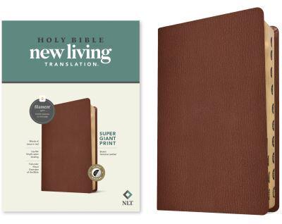 NLT Super Giant Print Bible, Filament-Enabled Edition (Genuine Leather, Brown, Indexed, Red Letter)