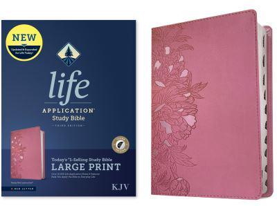 KJV Life Application Study Bible, Third Edition, Large Print (LeatherLike, Peony Pink, Indexed, Red Letter)