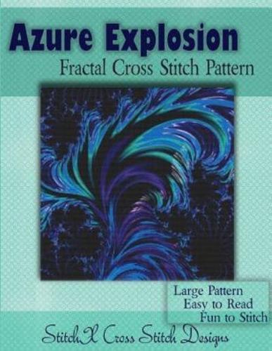 Azure Explosion Fractal Cross Stitch Pattern