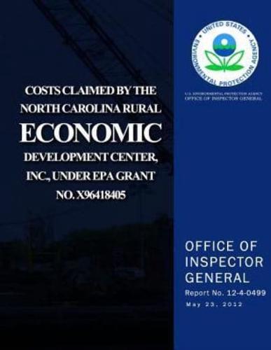 Costs Claimed by the North Carolina Rural Economic Development Center, Inc., Und