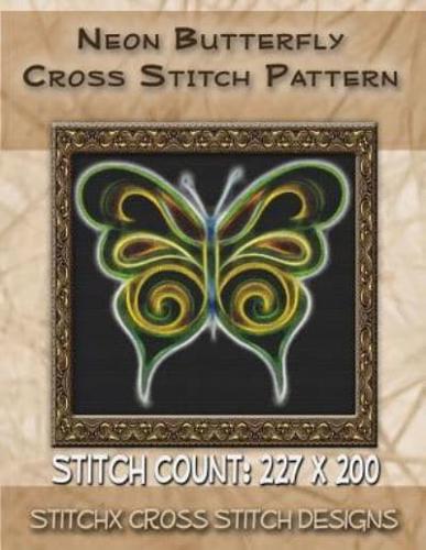 Neon Butterfly Cross Stitch Pattern