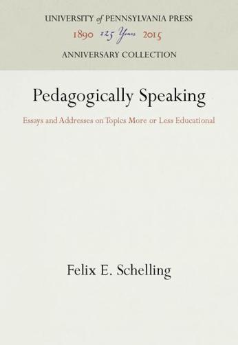 Pedagogically Speaking