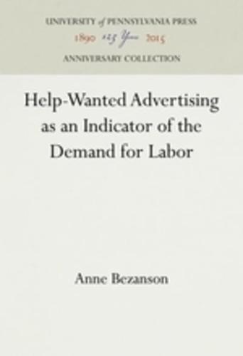 Help-Wanted Advertising as an Indicator of the Demand for Labor
