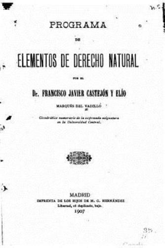 Programa De Elementos De Derecho Natural