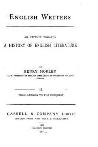 English Writers, an Attempt Towards a History of English Literature