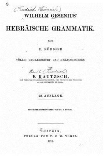 Wilhelm Gesenius' Hebraische Grammatik