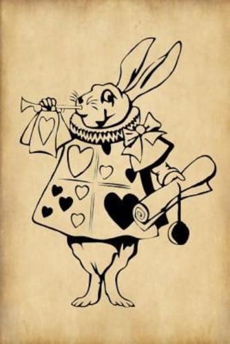 Alice in Wonderland Journal - White Rabbit With Trumpet