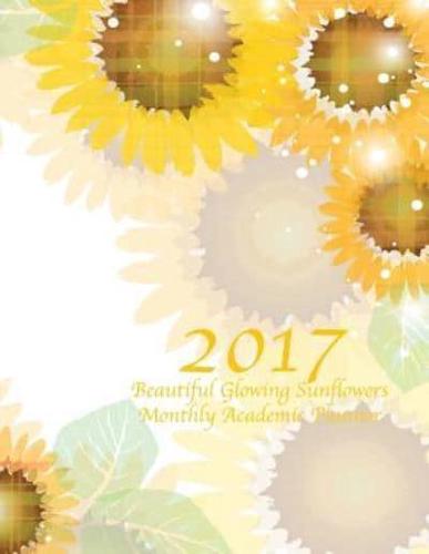 2017 Beautiful Glowing Sunflowers Monthly Academic Planner