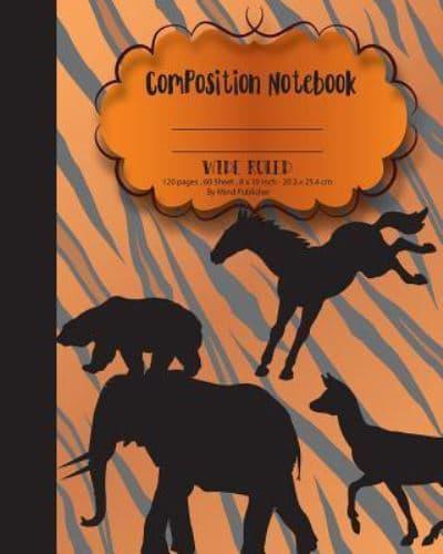 Composition Notebook Wide Ruled Paper, Woodland Safari Animal School Notebooks