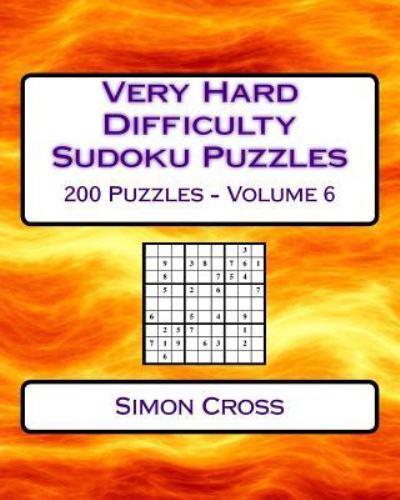 Very Hard Difficulty Sudoku Puzzles Volume 6