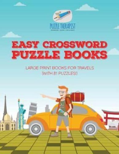 Easy Crossword Puzzle Books   Large Print Books for Travels (with 81 puzzles!)