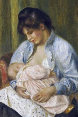 150 Page Lined Journal a Woman Nursing a Child, 1894 Pierre Auguste Renoir