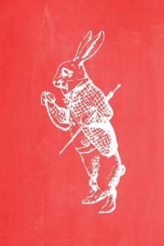 Alice in Wonderland Pastel Chalkboard Journal - White Rabbit (Red)