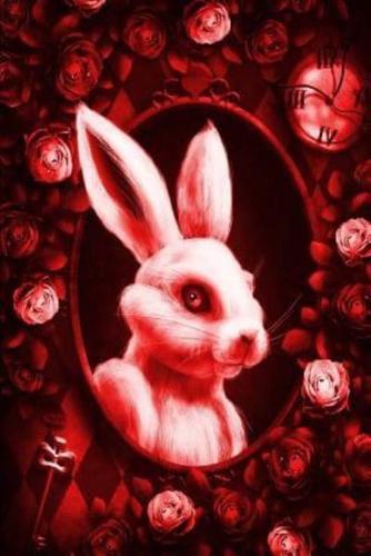 Alice in Wonderland Modern Journal - Outwards White Rabbit (Red)