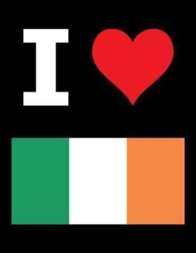 I Love Ireland - 100 Page Blank Notebook - Unlined White Paper, Black Cover