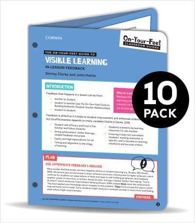 BUNDLE: Clarke: The On-Your-Feet Guide to Visible Learning: In-Lesson Feedback: 10 Pack
