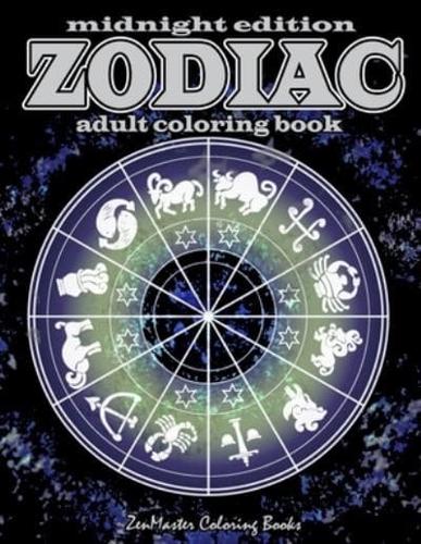 Midnight Edition Zodiac Adult Coloring Book
