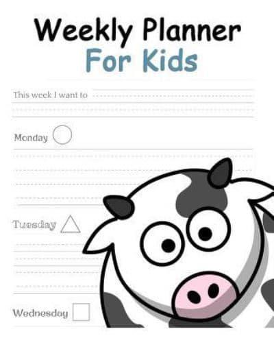 Weekly Planner for Kids -Cow Cover