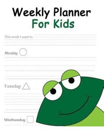 Weekly Planner For Kids -Frog Cover