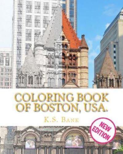 Coloring Book of Boston, USA. New Edition.