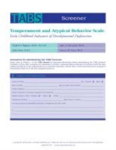 Temperament and Atypical Behavior Scale (TABS) Screener
