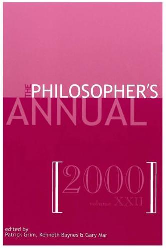 The Philosopher's Annual, Volume 22