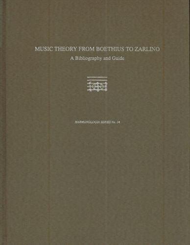 Music Theory from Boethius to Zarlino