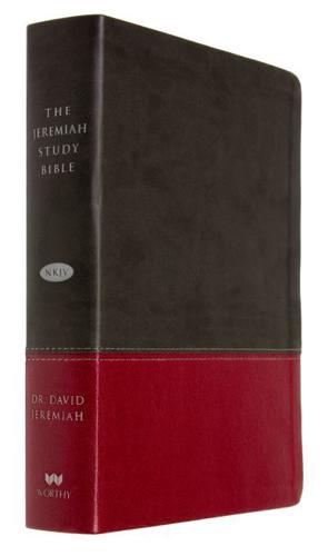 The Jeremiah Study Bible, NKJV: Charcoal/Burgundy LeatherLuxe¬