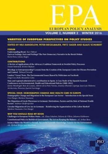 European Policy Analysis 2.2, Fall 2016