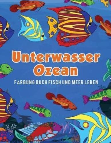 Unterwasser Ozean Färbung Buch Fisch und Meer Leben