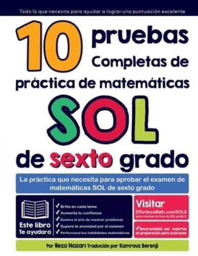 10 Pruebas Completas De Práctica De Matemáticas SOL De Sexto Grado