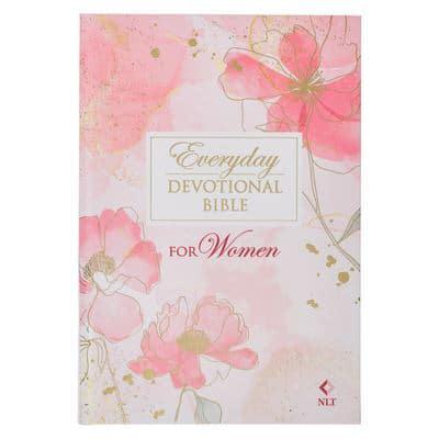 NLT Holy Bible Everyday Devotional Bible for Women New Living Translation, Pink Printed Floral