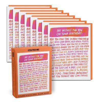 Em & Friends Wishes for You Boxed Greeting Cards, Box of 8 Single Birthday Cards