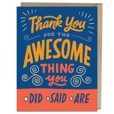 6-Pack Em & Friends Awesome Thank You Cards