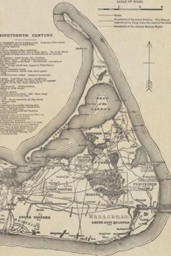 1886-1899 Map of Nantucket, Massachusetts - A Poetose Notebook / Journal / Diary (50 Pages/25 Sheets)