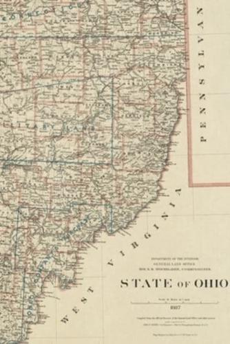 1887 Map of Ohio - A Poetose Notebook / Journal / Diary (50 Pages/25 Sheets)