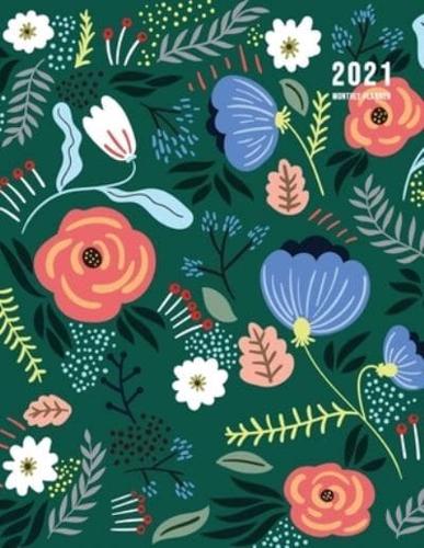 2021 Monthly Planner: 2021 Planner Monthly 8.5 x 11 with Beautiful Coloring Pages (Volume 1)