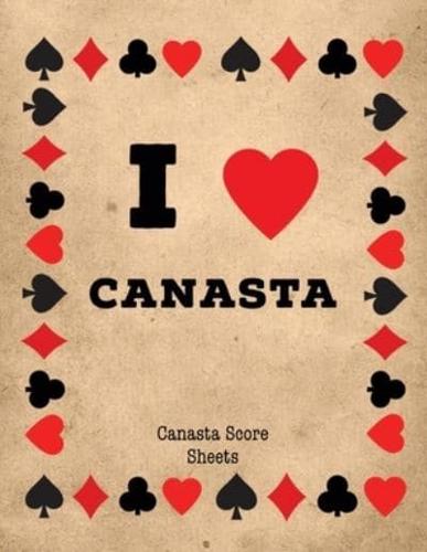 Canasta Score Sheets: Scorebook for Canasta Card Game, Games Scores Pages, 6 Players, Record Scoring Sheet Log Book
