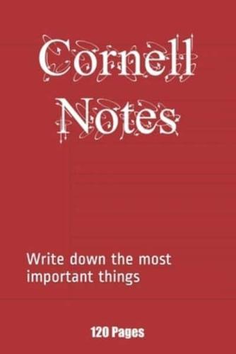 Cornell Notes Paper Notebook, Journal, Diary - 6" X 9" - 120 Pages