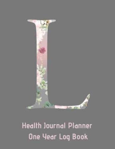 L Annual Health Journal Planner One Year Log Book Monogrammed Personalized Initial