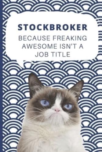 Medium College-Ruled Notebook, 120-Page, Lined - Best Gift For Stockbroker - Present For Grumpy Cat Fan or Share Holder Registered Representative