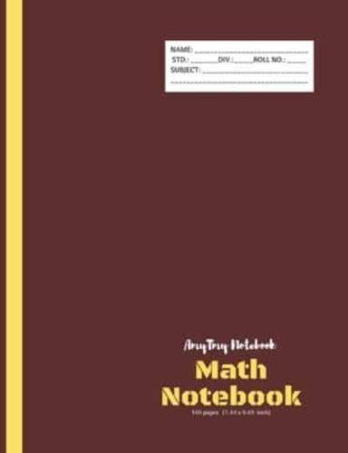 Math Notebook - 7X10 1Inch Box - Big Square Notebook - AmyTmy Notebook - 140 Pages - 7.44 X 9.69 Inch - Matte Cover