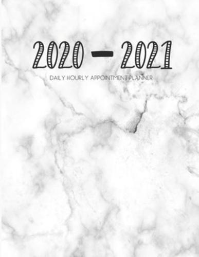 Daily Planner 2020-2021 Marble Grey 15 Months Gratitude Hourly Appointment Calendar
