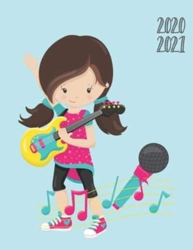 Daily Planner 2020-2021 Rock Band Girl 15 Months Gratitude Hourly Appointment Calendar