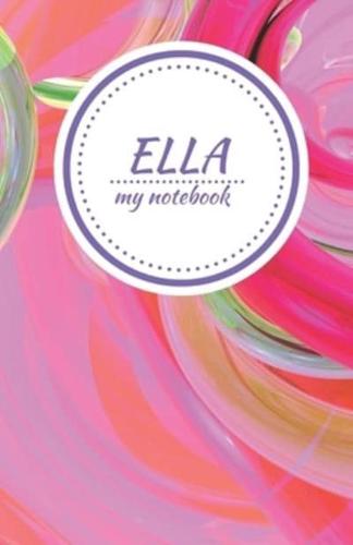 Ella - Personalised Journal/Diary/Notebook - Pretty Girl/Women's Gift - Great Christmas Stocking/Party Bag Filler - 100 Lined Pages (Pink Swirl)