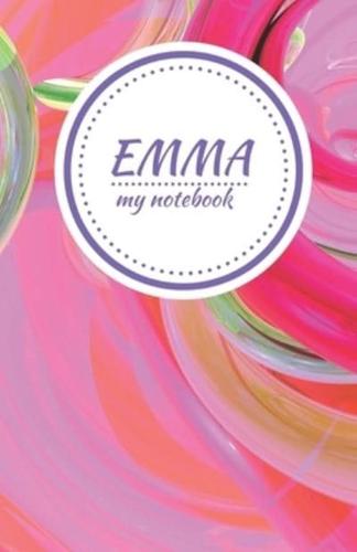 Emma - Personalised Journal/Diary/Notebook - Pretty Girl/Women's Gift - Great Christmas Stocking/Party Bag Filler - 100 Lined Pages (Pink Swirl)