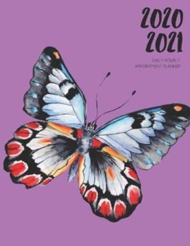 Daily Planner 2020-2021 Watercolor Butterfly 15 Months Gratitude Hourly Appointment Calendar